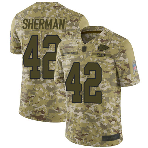 Men Kansas City Chiefs #42 Sherman Anthony Limited Camo 2018 Salute to Service Nike NFL Jersey